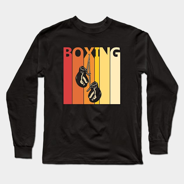 Vintage 1980s Boxing Sports Gift idea Long Sleeve T-Shirt by GWENT